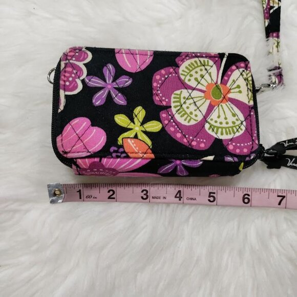 Vera Bradley Purple Floral Wristlet Wallet Classic Boho Print - Picture 6 of 7